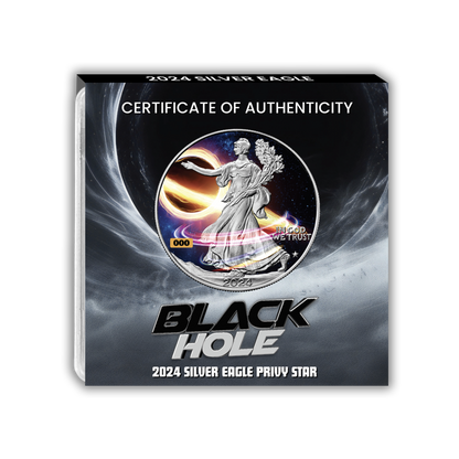In Stock! 2024 U.S. Eagle Star Privy Black Hole Edition 1 oz Silver Coin (04/22)
