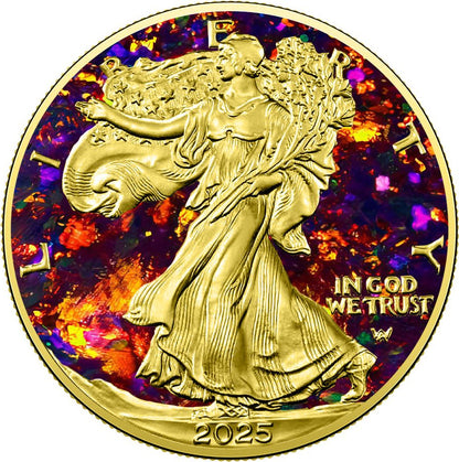 In Stock! 2025 U.S. Eagle Metal Black Opal Edition 1 oz Silver Coin (07/11)