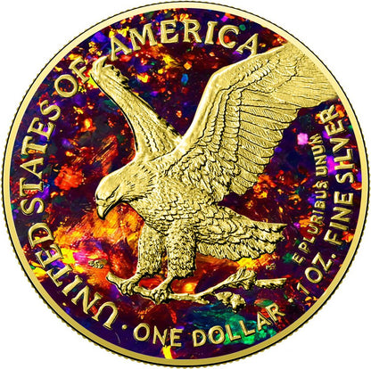 In Stock! 2025 U.S. Eagle Metal Black Opal Edition 1 oz Silver Coin (07/11)