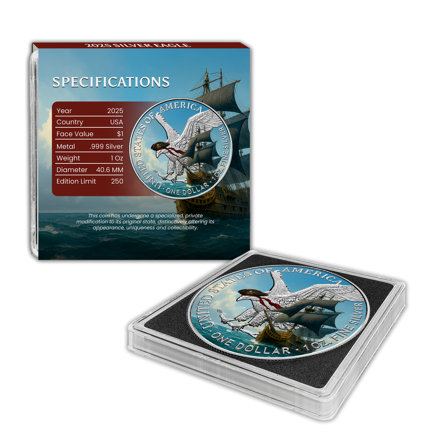 2025 U.S. Eagle Pirate Edition 1 oz Silver Coin (07/15)