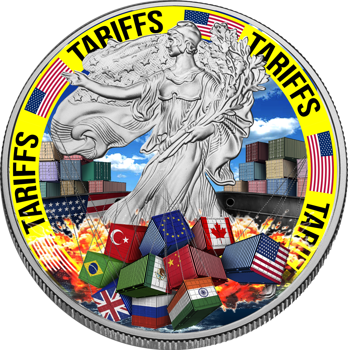 Deal of the week! 2025 U.S. Eagle The Trade War Edition 1 oz Silver Coin