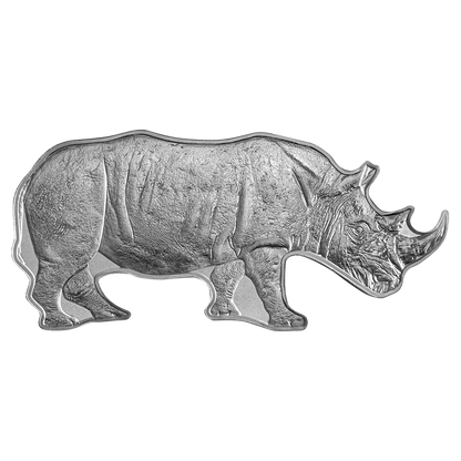 1oz Pure Silver Animals of Africa - Black Rhino Shaped Coin | PAMP