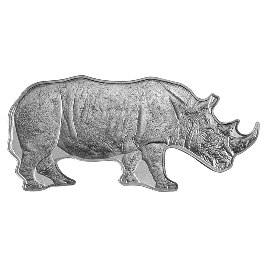 1oz Pure Silver Animals of Africa - Black Rhino Shaped Coin | PAMP