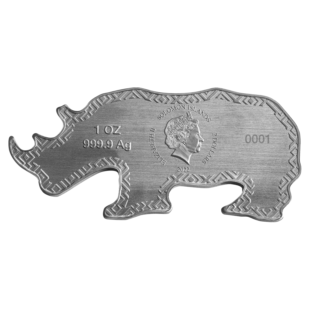 1oz Pure Silver Animals of Africa - Black Rhino Shaped Coin | PAMP