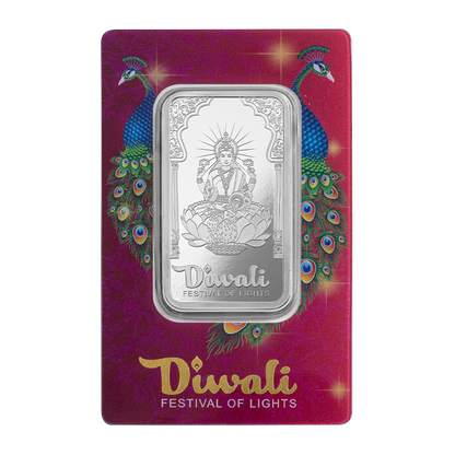 2024 Diwali - Lakshmi & Peacocks 1oz Pure Silver Bar | PAMP