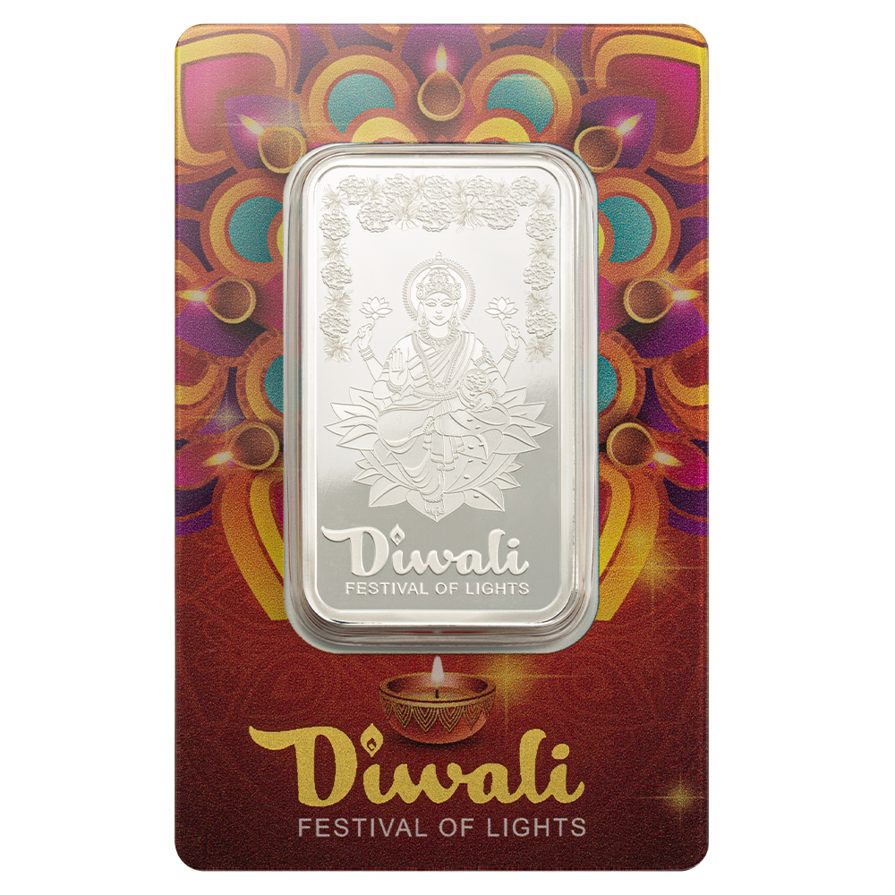 1oz Pure Silver Bar - Diwali Lakshmi & Rangoli art | PAMP