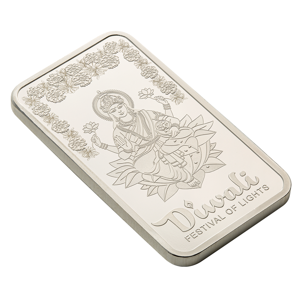 1oz Pure Silver Bar - Diwali Lakshmi & Rangoli art | PAMP