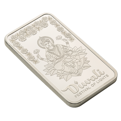 1oz Pure Silver Bar - Diwali Lakshmi & Rangoli art | PAMP