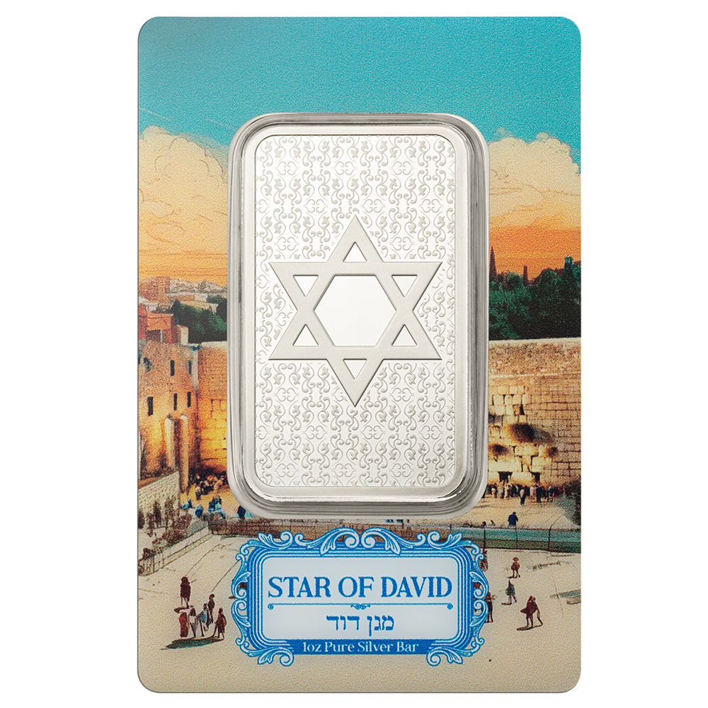 1oz Pure Silver Bar - Star of David | PAMP