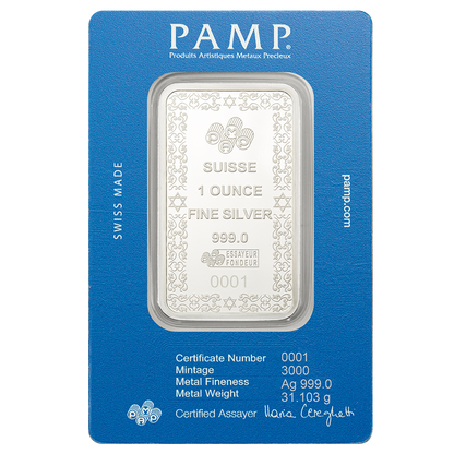 1oz Pure Silver Bar - Star of David | PAMP