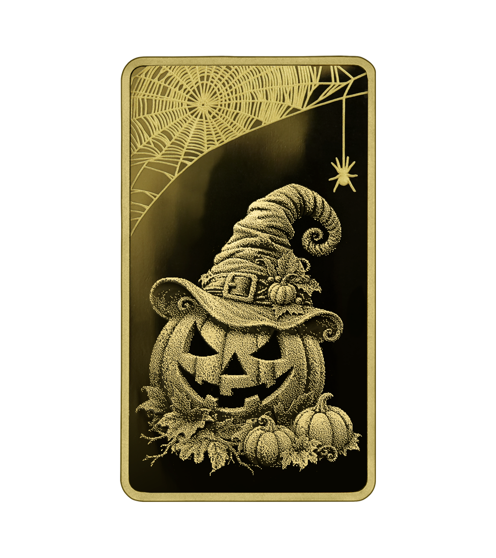 2026 Germania Mint Halloween 2026 1/100 oz Gold Bar in Card