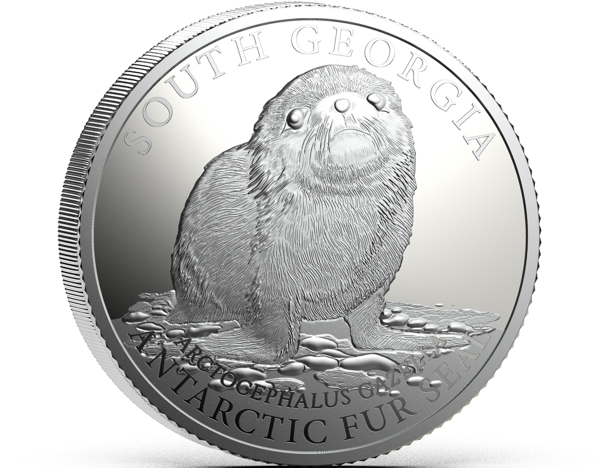 2027 South Georgia Antarctic Fur Seal Proof 1 oz Silver Coin