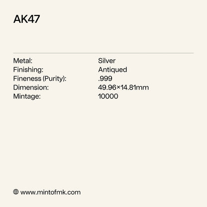 AK-47 Shaped 2g Silver Medal