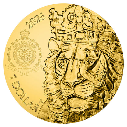 2026 Niue Czech Lion Incused 1/200 oz Gold Coin in Card