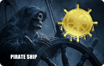 2026 Pirate Ship Shaped 1/500 oz Gold Medal in Card (07/13)