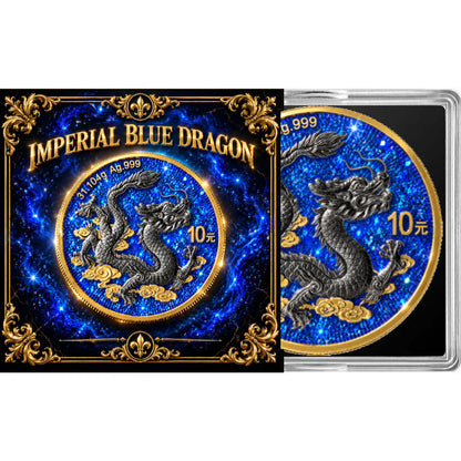 2026 China Dragon Imperial Blue Edition 1 oz Silver Coin