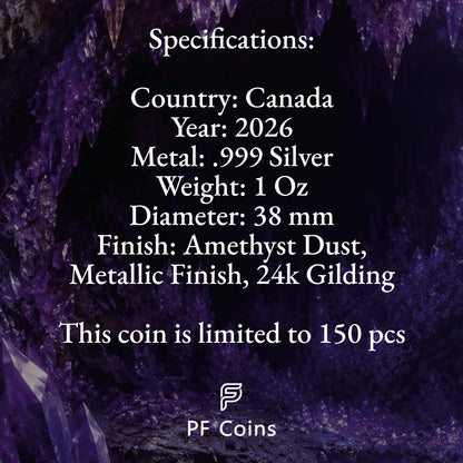 2026 Canada Maple Leaf Royal Amethyst Edition 1 oz Silver Coin (06/29)
