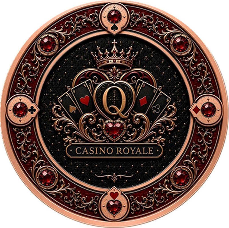 Casino Royale - Queen of Hearts Colorized 1 oz Copper Medal (07/03)
