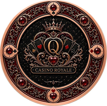 Casino Royale - Queen of Hearts Colorized 1 oz Copper Medal (07/03)