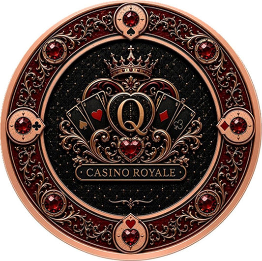 Casino Royale - Queen of Hearts Colorized 1 oz Copper Medal (07/03)