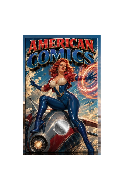 American Comics 1g Silver Medal in Card