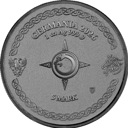 2026 Germania Ragnarok - Jormungandr Black BU 1 oz Silver Coin
