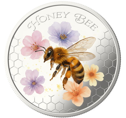 2026 Solomon Islands Water Color Honey Bee Silver-Plated 10g CN Coin in Card (07/08)
