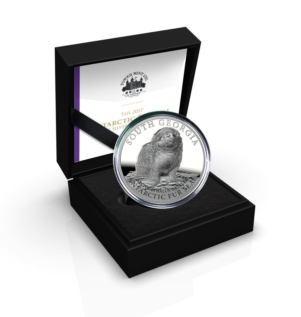 2027 South Georgia Antarctic Fur Seal Proof 1 oz Silver Coin