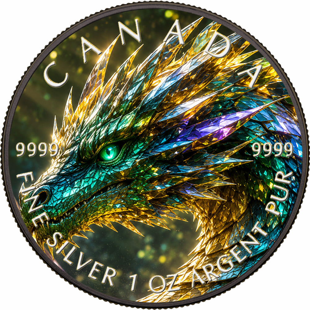 2026 Canada Maple Leaf Emerald Forest Dragon Edition 1 oz Silver Coin (07/16)