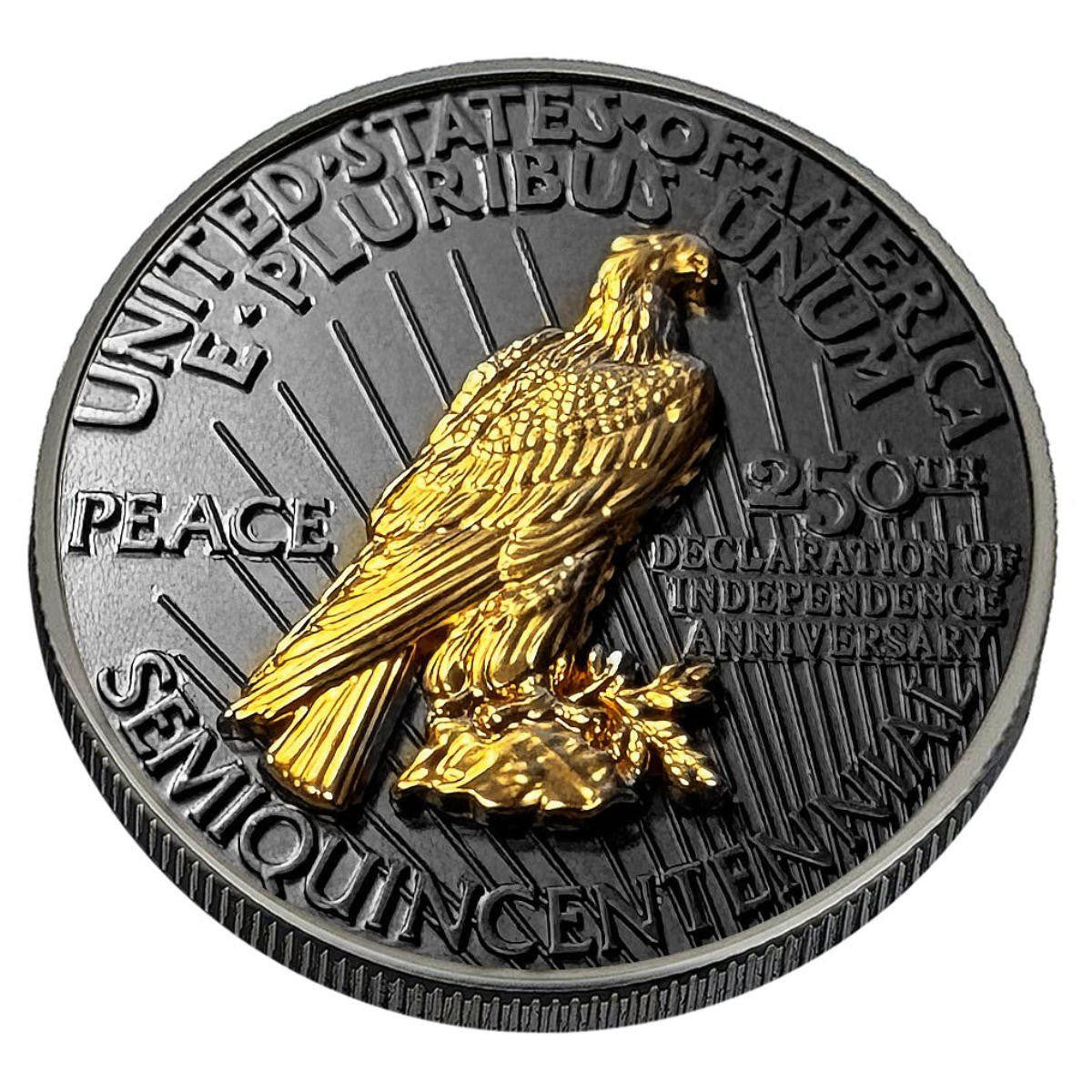 1776-2026 Peace Dollar Tribute UHR Black Ruthenium & 24k Gold CN Round (07/15)