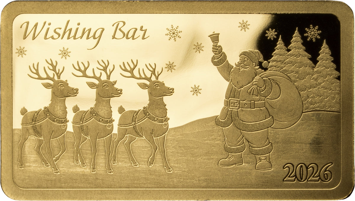 2026 Wishing Bar 1/200 oz Gold Bar in Card