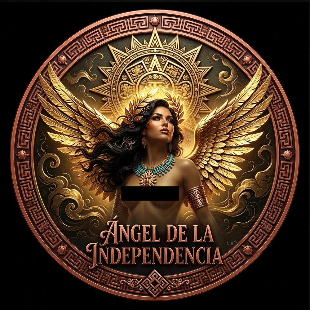 Angel de la Indepedencia Colorized 1 oz Copper Round (08/12)