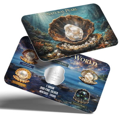 New Series! Natural Pearl Shaped 1g Silver Medal in Card