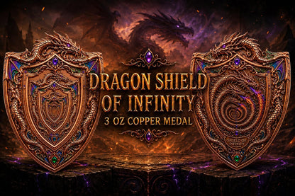 Dragon Shield of Infinity Shaped 3 oz Copper Medal (06/22)