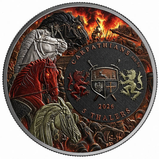 2026 Carpathian Four Horsemen of the Apocalypse - Black Horse Colorized 1 oz Silver Coin