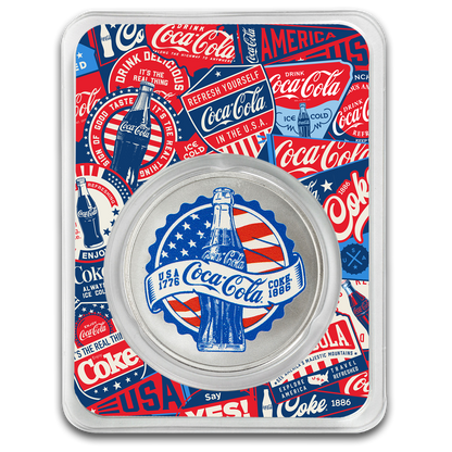 In Stock! 2026 Pamp Suisse Coca-Cola USA 1 oz Silver Round in TEP