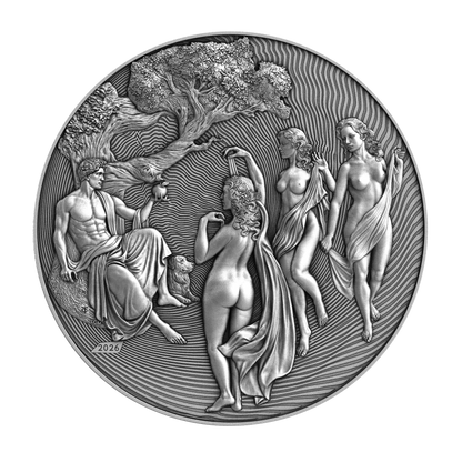 2026 Cameroon Paris & the Three Graces Antiqued 2 oz Silver Coin (07/15)