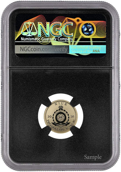 2026 Niue Ankylosaurus Holding Flail Reverse Proof 2g Gold Coin NGC RP 70 (08/10)