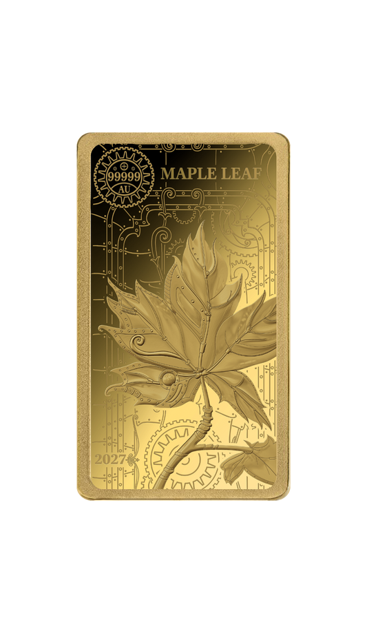 2027 Solomon Islands WPB Steampunk Maple Leaf 1/200 oz Gold Coin - Capsule