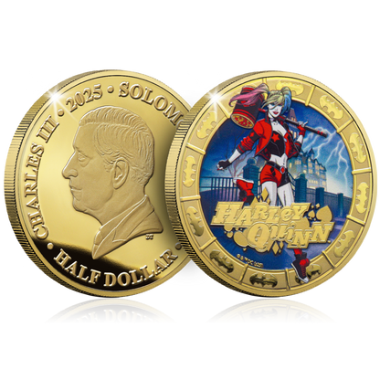 2025 Solomon Islands DC Harley Quinn Gold Plated 27.5g CN Coin in Card (07/13)