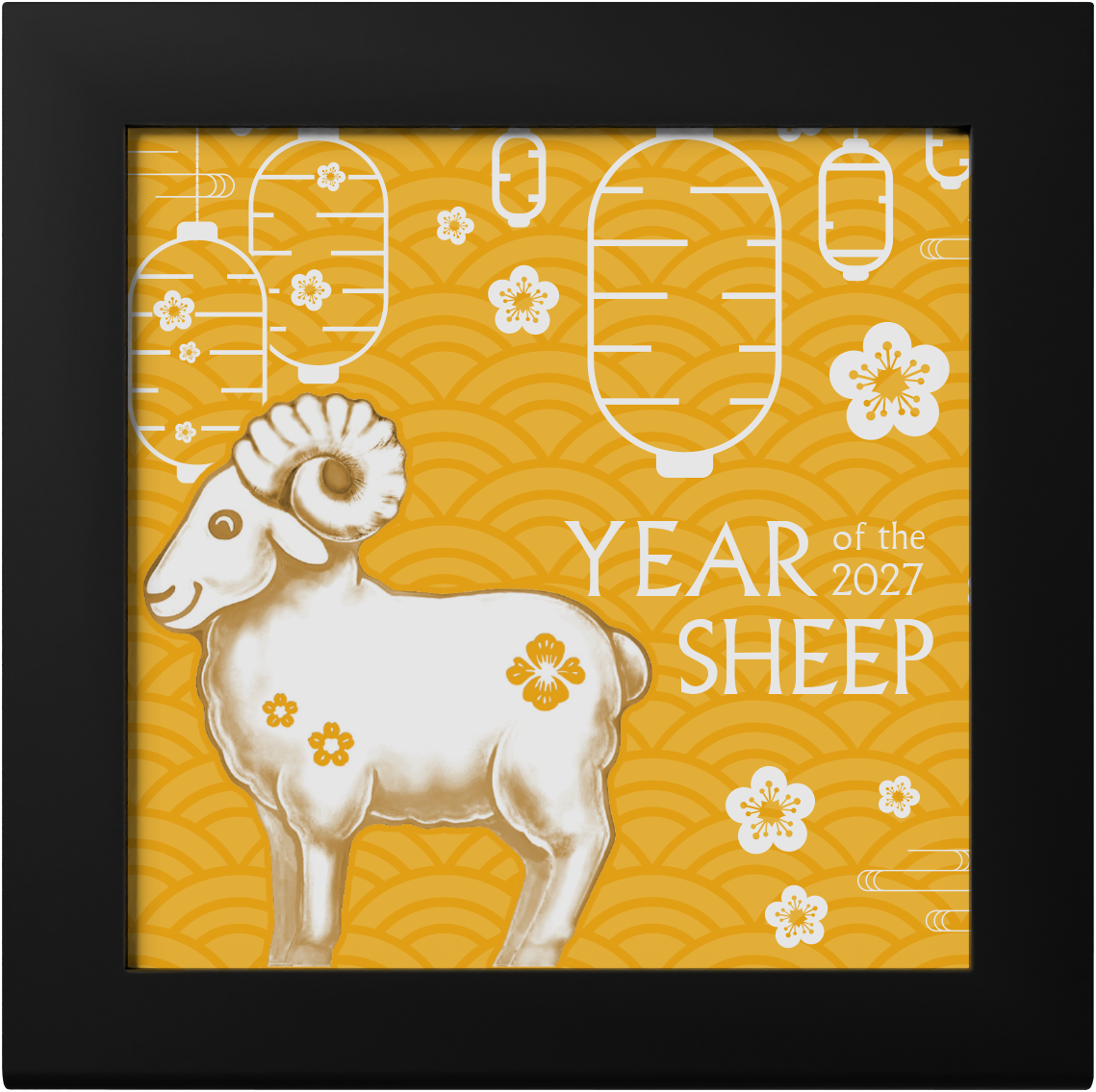 2027 Mongolia Lunar Year Fluffy Gilded Sheep 1 oz Silver Coin