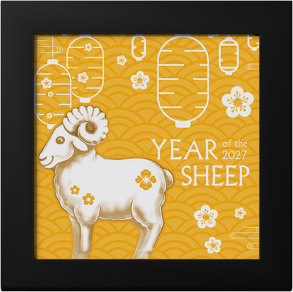2027 Mongolia Lunar Year Fluffy Gilded Sheep 1 oz Silver Coin