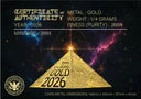 2026 Great Pyramid Shaped 1/4g Gold Bar in Card