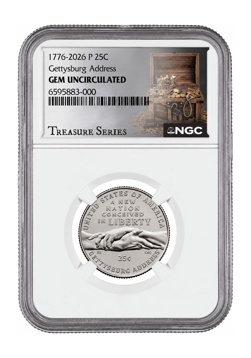 1776-2026-P U.S. 25c 'Gettysburg Address' NGC Gem UNC Treasure Series