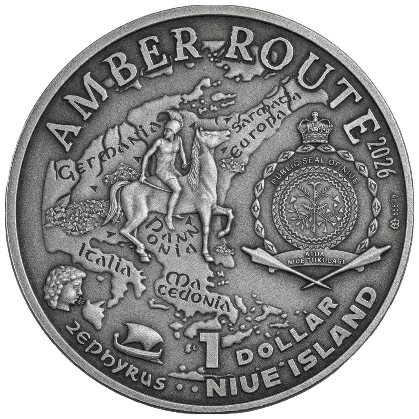 2026 Niue Amber Route Austria 17.5g Silver Coin (07/10)