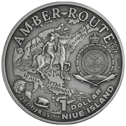 2026 Niue Amber Route Austria 17.5g Silver Coin (07/10)