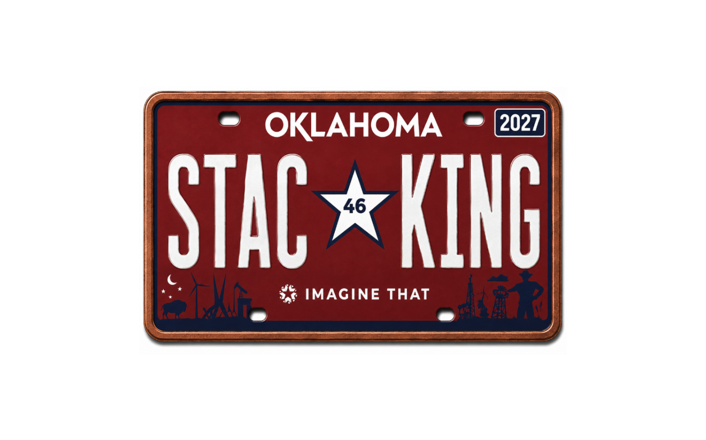 2027 Stacking Across America South Dakota License Plate Colorized 1 oz Copper Bar (Series 3) - South Dakota (Copy)