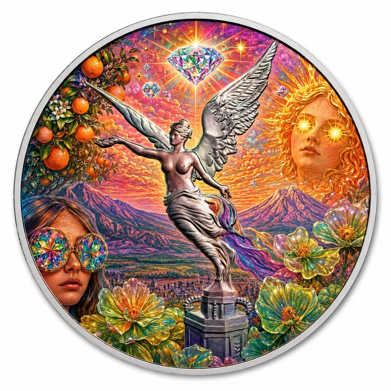 2024 Mexico Libertad in the Sky with Diamonds 1 oz Silver Coin (07/08)