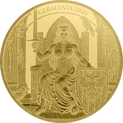 2026 Germania Lady Germania 1/1000 oz Gold Round in Card (07/13)