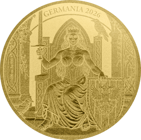 2026 Germania Lady Germania 1/1000 oz Gold Round in Card (07/13)